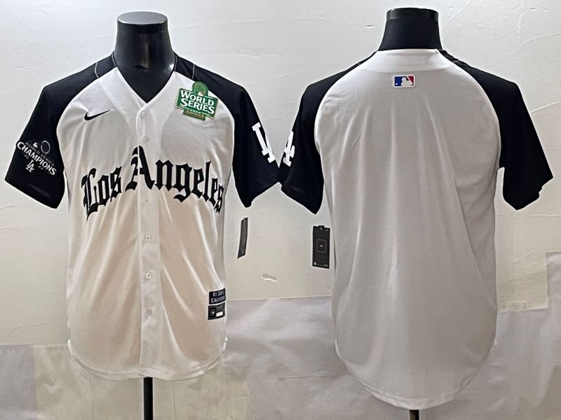 Men 2025 Los Angeles Dodgers Blank White black Five generations Joint Name Nike MLB Jersey style 114->los angeles dodgers->MLB Jersey